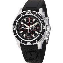 Breitling Mens Superoceanchrono Black Dial Rubber Strap Watch A1334102/ba81r2