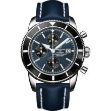 Breitling Superocean Heritage Chronographe Leather Strap A1332024/C817-leather-blue-deployant