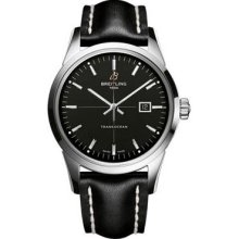 Breitling Transocean Stainless Steel A1036012/BA91-leather-black-folding