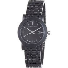 Bu1871 Burberry Heritage Women Black Ceramic Watch 34mm Date Swiss $795