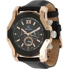 Bulova 98b158 Rose Gold Plated Chrono Gents Quartz Watch