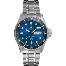 Bulova 98c62 Men Marine Star Blue Face Day Date