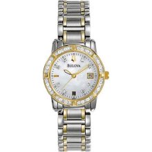 Bulova 98R107 Watch Accented Ladies - Silver MOP Dial