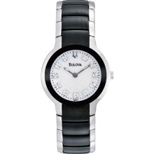 Bulova Black & Steel Diamond Women's Watch 98P127