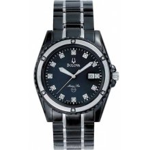 Bulova Black Mother of Pearl & Diamond Marine Star Black & 98D107