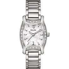 Bulova Ladies Diamond Dress Patterned White Dial 96R135