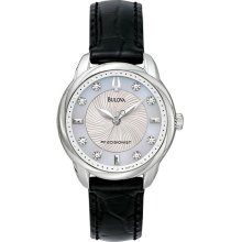 Bulova Ladies Stainless Steel Precisionist Brightwater Quartz Mother Of Pearl Diamonds Strap 96P124