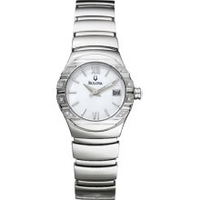 Bulova Ladies Stainless Steel Mother of Pearl Dial Dress 96R002