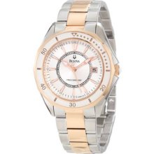 Bulova Ladies Two Tone Stainless Steel Silver Dial Precisionist 98M113