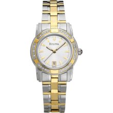 Bulova Ladies Two Tone Diamond Watch 98r120