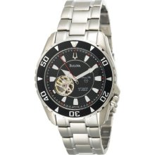 Bulova Men's 98A105 Marine Star Automatic Black Dial Watch