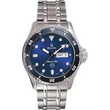 Bulova Men's Blue Dial Stainless Steel Marine Star 98C62