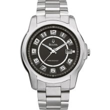 Bulova Men's Stainless Steel Precisionist Claremont Quartz Black Dial 96B129