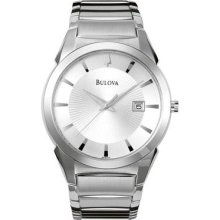 Bulova Stainless Steel Date Mens Watch 96b015