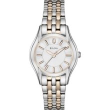 Bulova Two-tone Steel Bracelet Brushed Silver Dial Women's watch #98L143