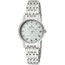 Bulova Watches Women's White Mother Of Pearl Dial Stainless Steel Stai