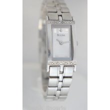Bulova Women's 96r07 Diamond Watch Silver Tone Steel Silver Dial