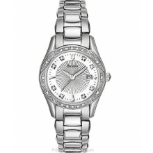 Bulova Womens Diamond Watch Stainless Steel White Mother 96R133