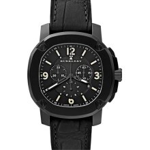 Burberry The Britain Chronograph Alligator Strap Watch