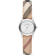 Burberry The City Silver Watch with Haymarket Check Strap, 26mm