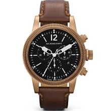 Burberry The Utilitarian men watch BU7814 42mm antique gold plated brown $795