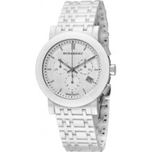 Burberry Watch, Chronograph White Ceramic Bracelet 40mm BU1770