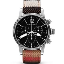 Burberry Watch, Swiss Chronograph House Check Leather Strap 42mm BU781