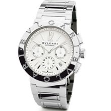 Bvlgari Bvlgari White Dial Chronograph Automatic Mens Watch BB42WSSDCH