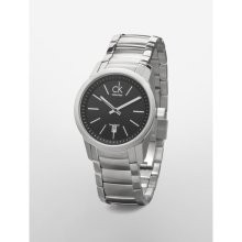 Calvin Klein ck wingmate black face stainless steel watch one size.
