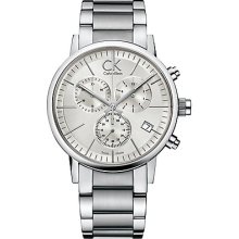 Calvin Klein K7627126 Watch Post Minimal Mens - Silver Dial Stainless Steel Case Quartz Movement