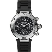 Cartier Men's Pasha Black Dial Watch W31088U2