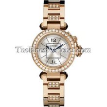 Cartier Miss Pasha 27mm Pink Gold Diamond Watch WJ124019