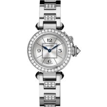 Cartier Miss Pasha 27mm White Gold Diamond Watch WJ124018