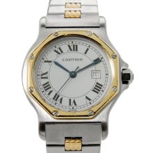 Cartier Santos 18K Gold and Stainless Steel Octagon Men's Watch 7/10