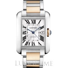 Cartier Tank Anglaise Large Stainless Steel & 18K Pink Gold Men's Timepiece - W5310006