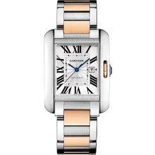 Cartier Tank Anglaise Midsize Automatic 18k Rose Gold & Steel Watch W5310007