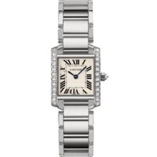 Cartier Tank Francaise 18kt White Gold Diamond Ladies Watch WE1002S3