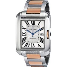 Cartier Tank Men's Stainless Steel Case Automatic Date Watch W5310006