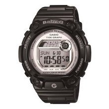 Casio Baby-g, G-lide, Mirror Face, Tide Graph, 200m, Blx103 Blx-103-1dr, Black