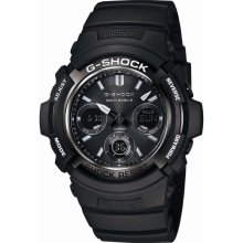 Casio G-shock Awg-m100bw-1ajf Garish Black Solar Radio Watch Multiband 6