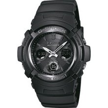 Casio G-Shock Quartz Watch With Black Dial Analogue - Digital Display And Black Resin Strap Awg-M100b-1Aer
