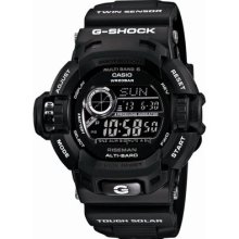 Casio G-shock Riseman Gw-9200bwj-1jf Garish Black Twin Sensor Tough Solar