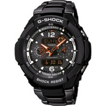 Casio Gw-3500Bd-1Aer Gents Watch Quartz Analogue Black Dial Black Steel Strap