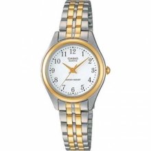 Casio Ltp1129g-7b Women's Metal Fashion Two Tone Easy Reader Analog Watch