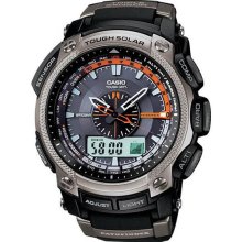 Casio Men's Analog Digital Pathfinder Resin Strap Light Purple Dial Tough Solar PAW5000-1