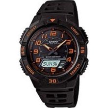 Casio Men's AQS800W-1B2V Black Resin Quartz Watch with Black Dial