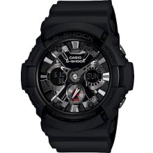 Casio Men's Black G-Shock Analog Digital Black Dial Shock Resistant GA201-1A
