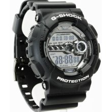 Casio Men's Black Plastic Resin Case and Bracelet G-Shock Digital Dial GD100BW-1A