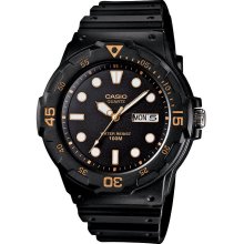 Casio Mens Calendar Day/Date Dive Style Watch w/Black Case, Dial and