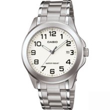 Casio Mens MTP1215A-7B2 Stainless Steel Analog Casual Dress Watch Quartz WHITE